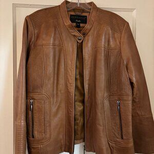 Bernardo Genuine Leather Moto Jacket - XL in brown / camel / tan (Never worn!)